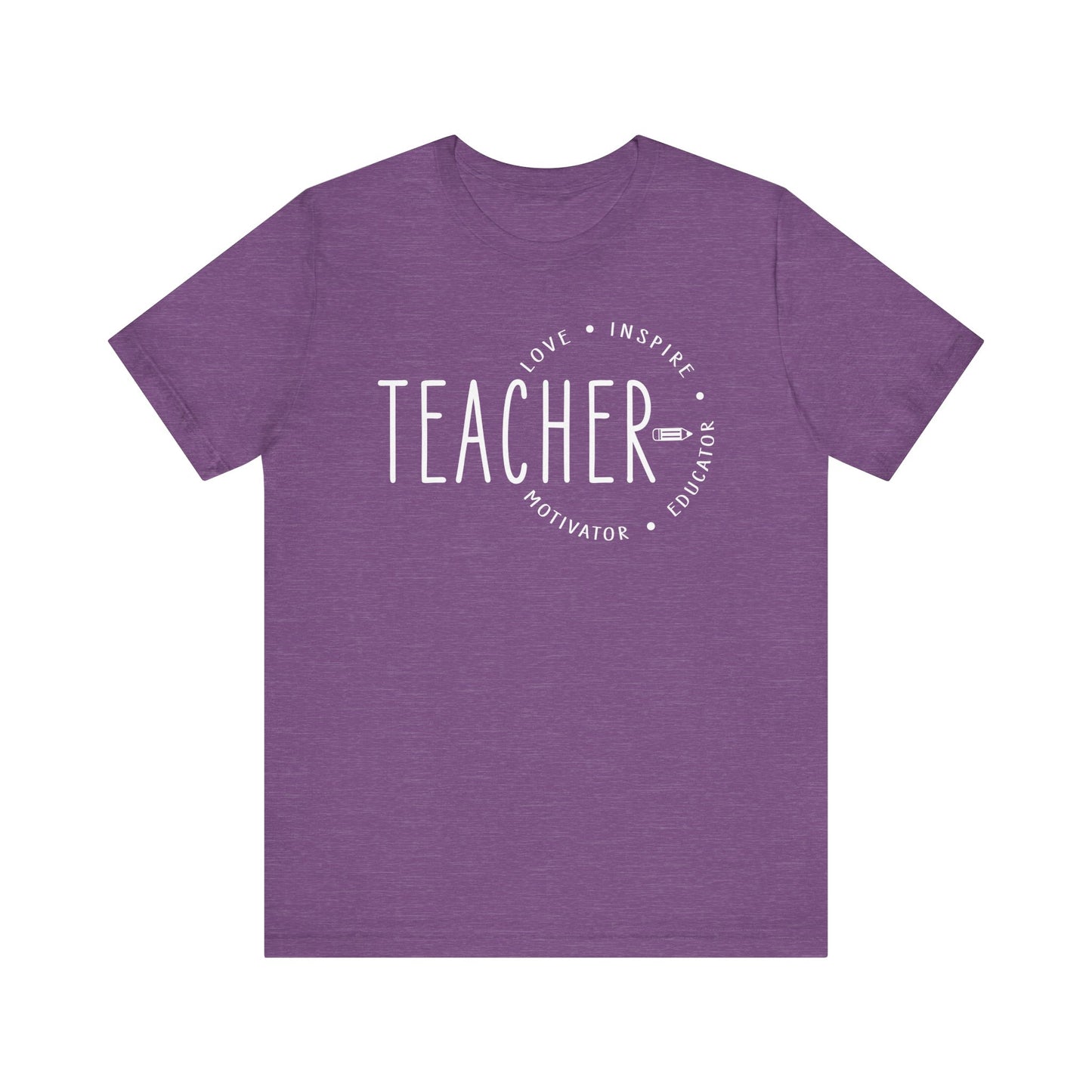 Teacher Love Inspire Motivator Educator Jersey Short Sleeve Tee
