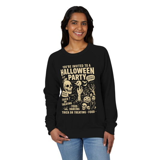 Halloween Party  French Terry Raglan Crewneck