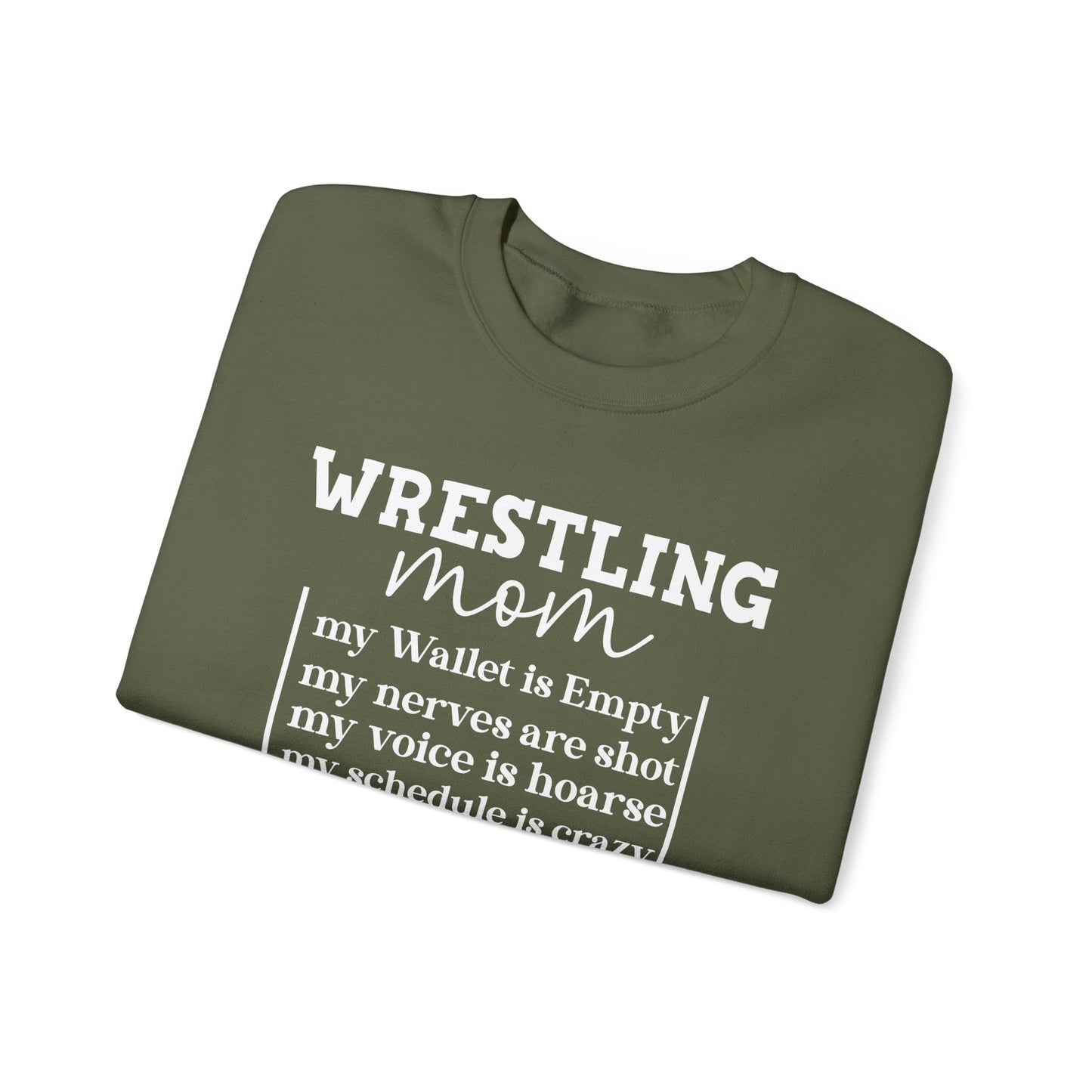 Wrestling Mom Heart Is Full Heavy Blend™ Crewneck Sweatshirt