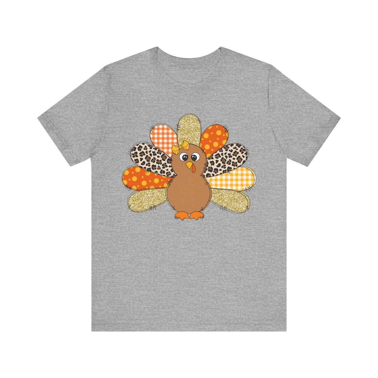 Cute Thanksgiving Turkey Jersey Short Sleeve Tee