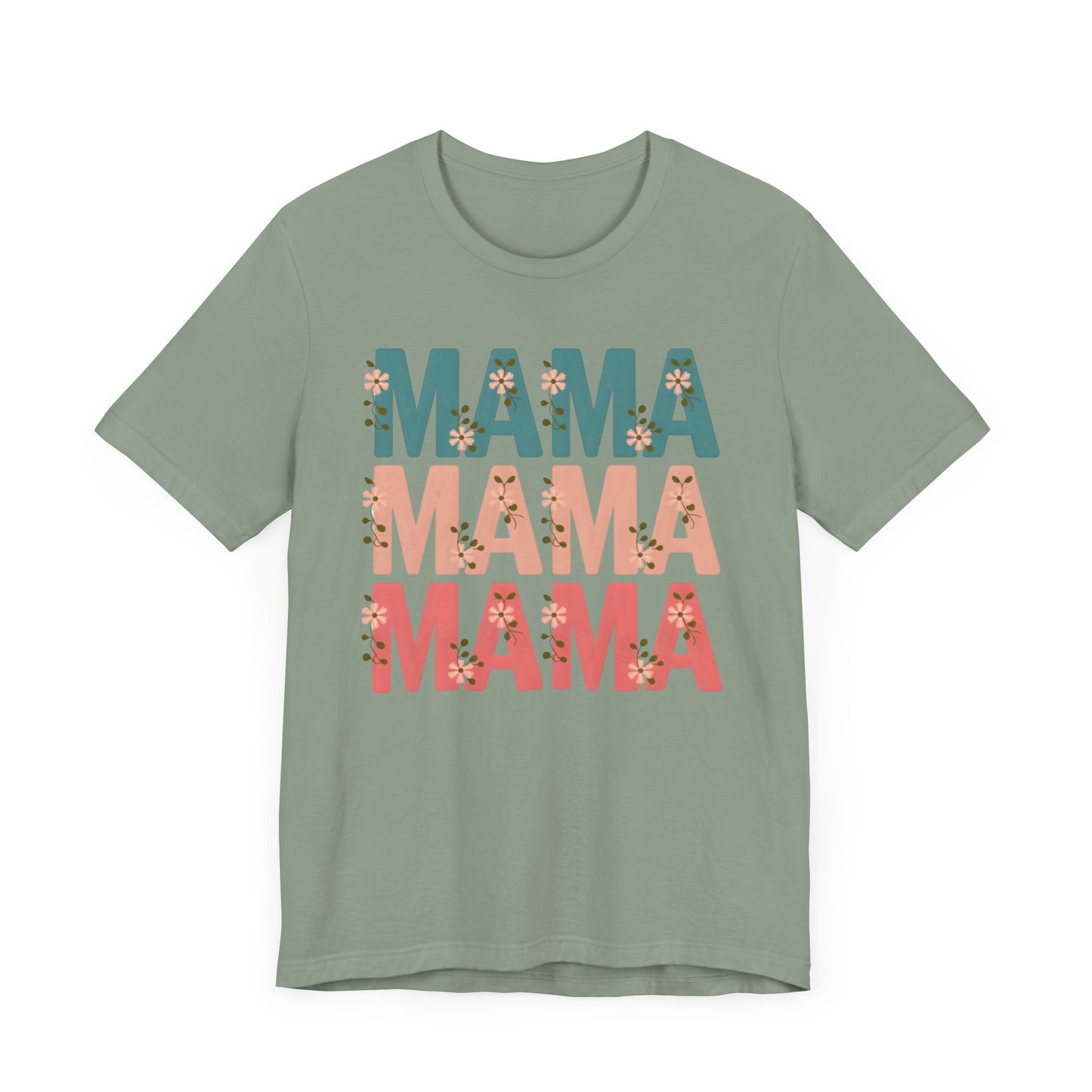 Mama Stacked Floral Jersey Short Sleeve Tee