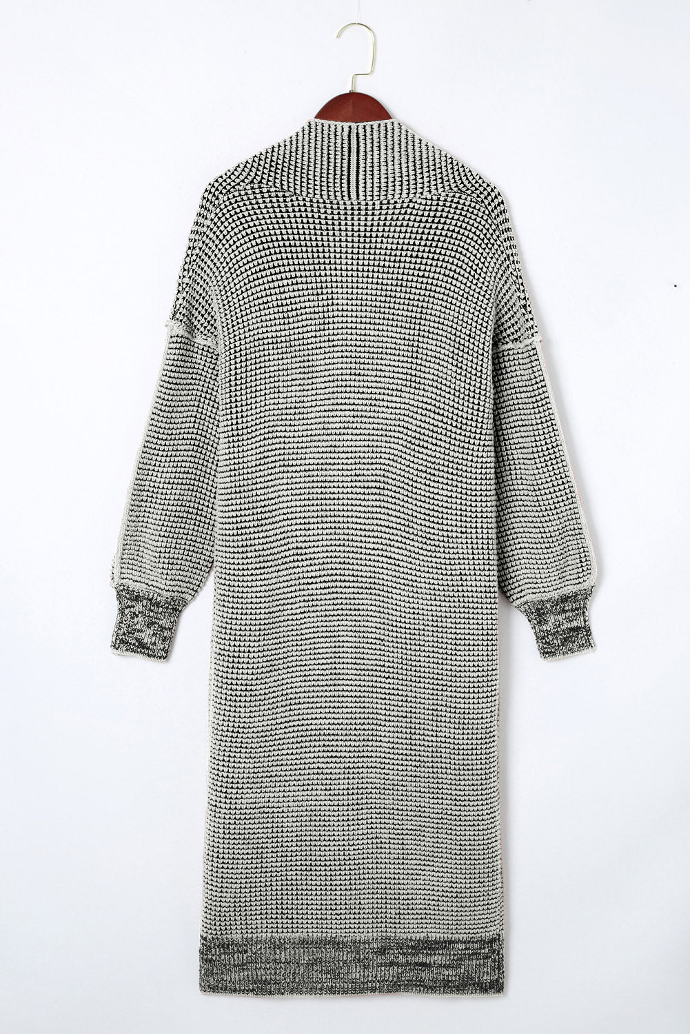 Apricot Chunky Waffle Knit Oversized Collar Cardigan