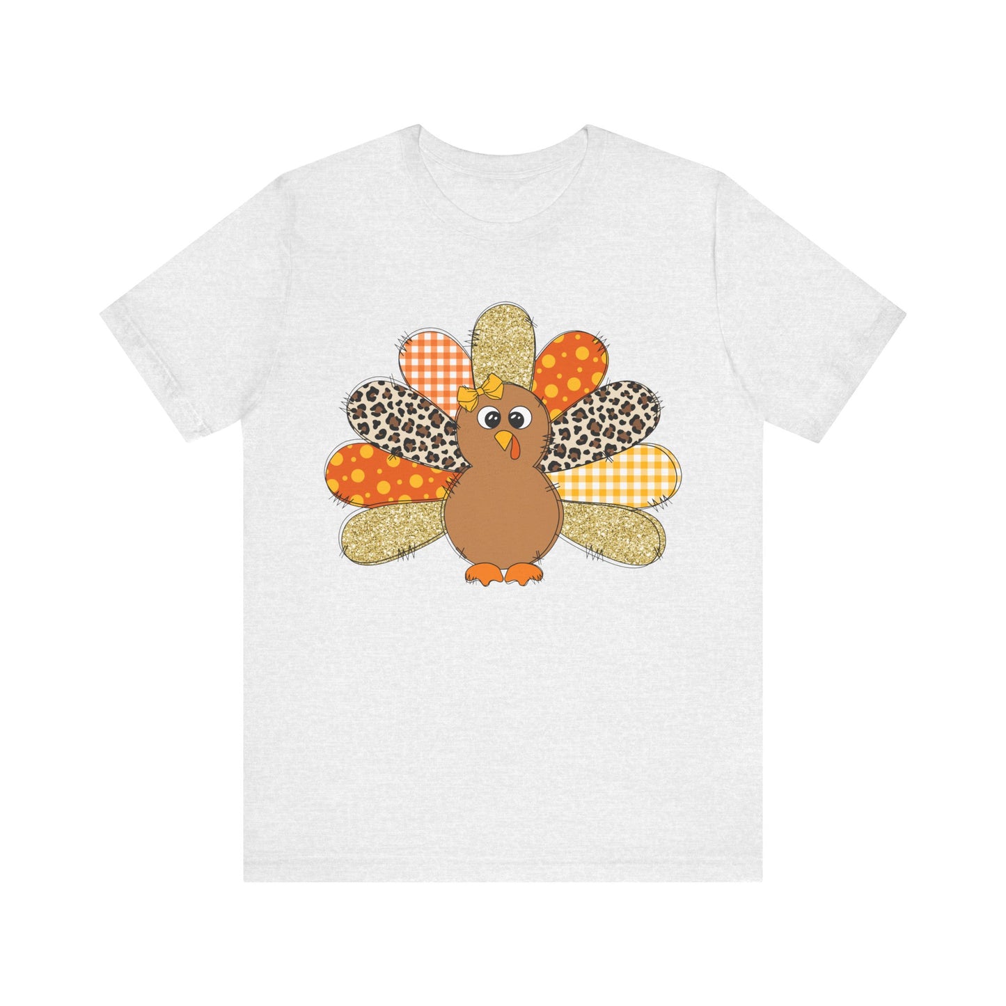 Cute Thanksgiving Turkey Jersey Short Sleeve Tee