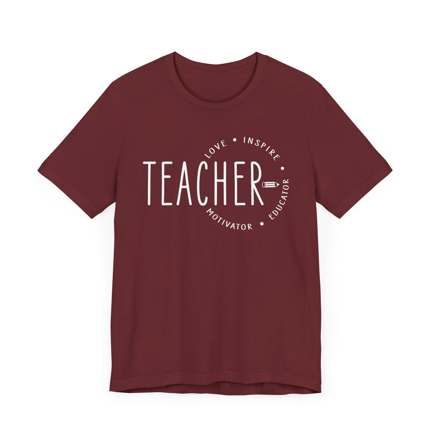 Teacher Love Inspire Motivator Educator Jersey Short Sleeve Tee