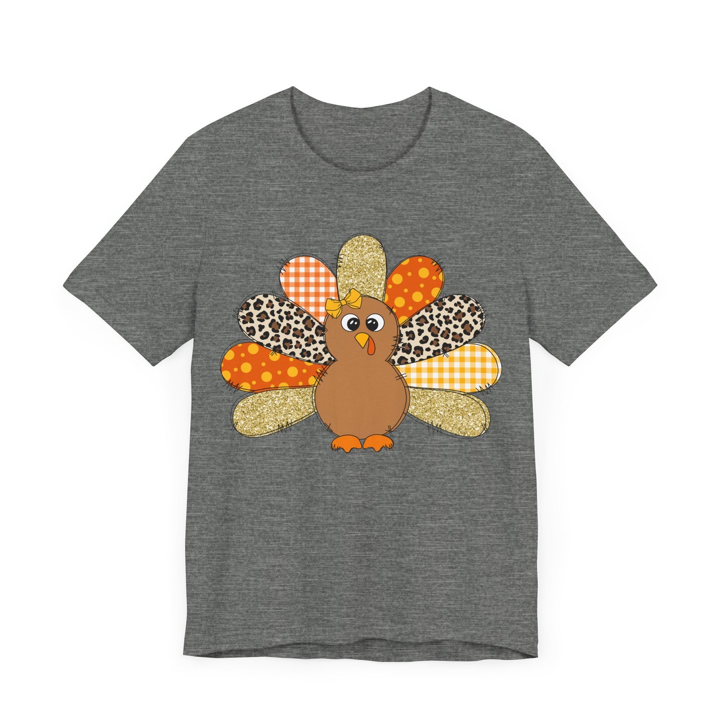 Cute Thanksgiving Turkey Jersey Short Sleeve Tee
