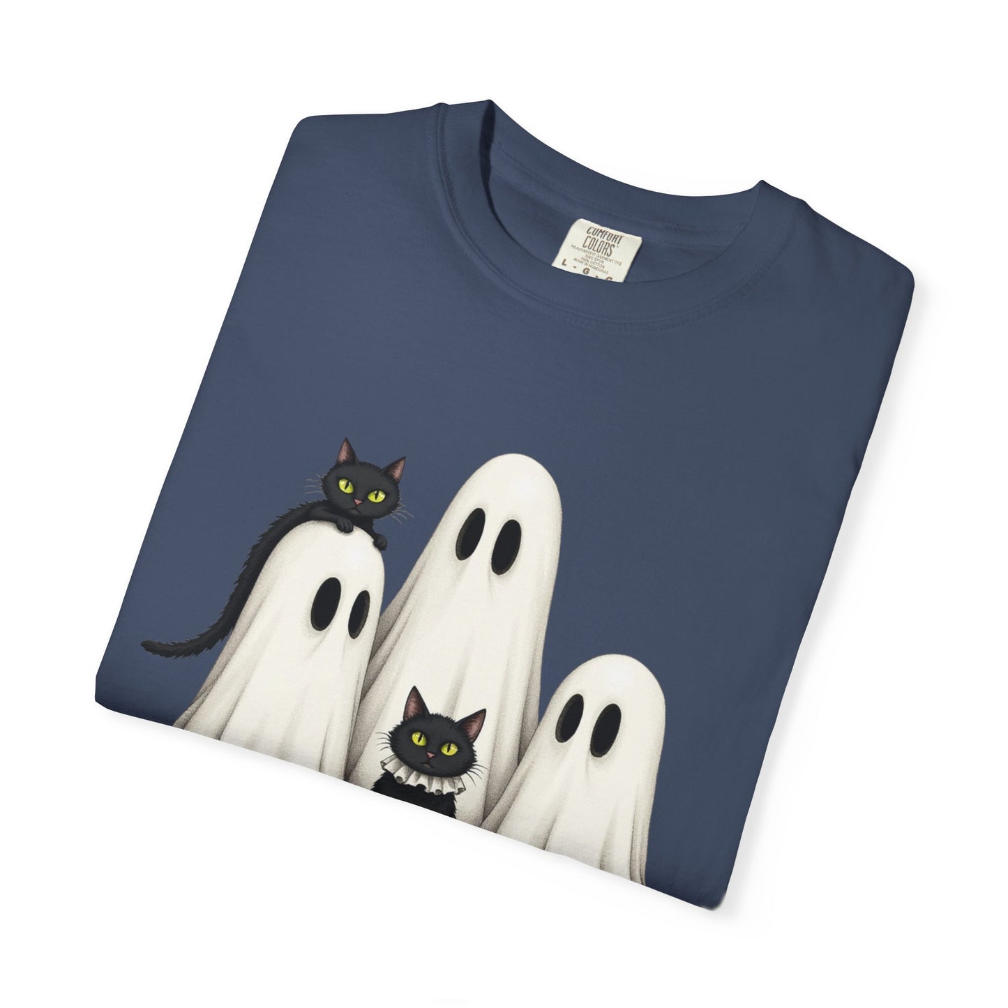 Black Cat and Ghosts  Garment-Dyed T-shirt