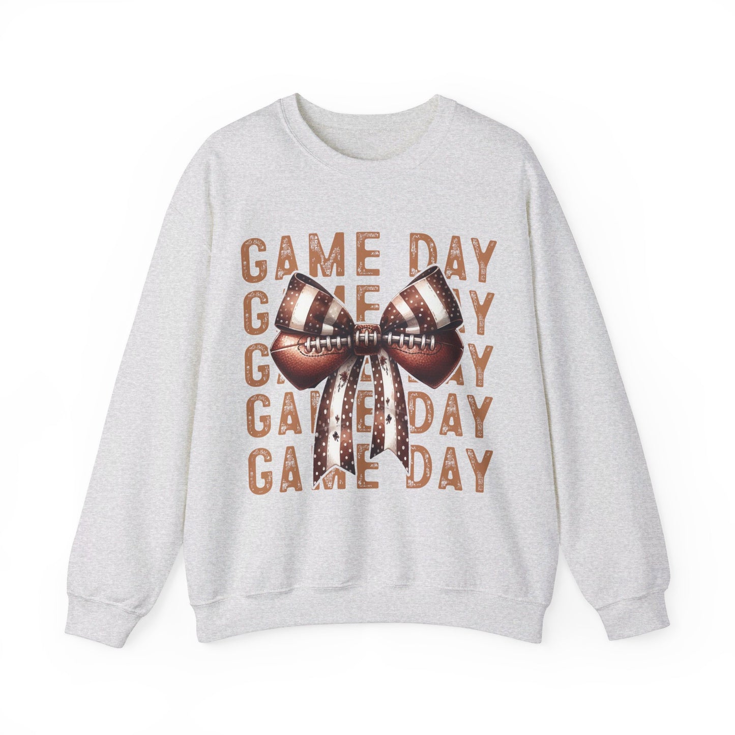 Game Day Football Bow Heavy Blend™ Crewneck Sweatshirt