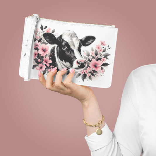 Floral Cow Clutch Bag