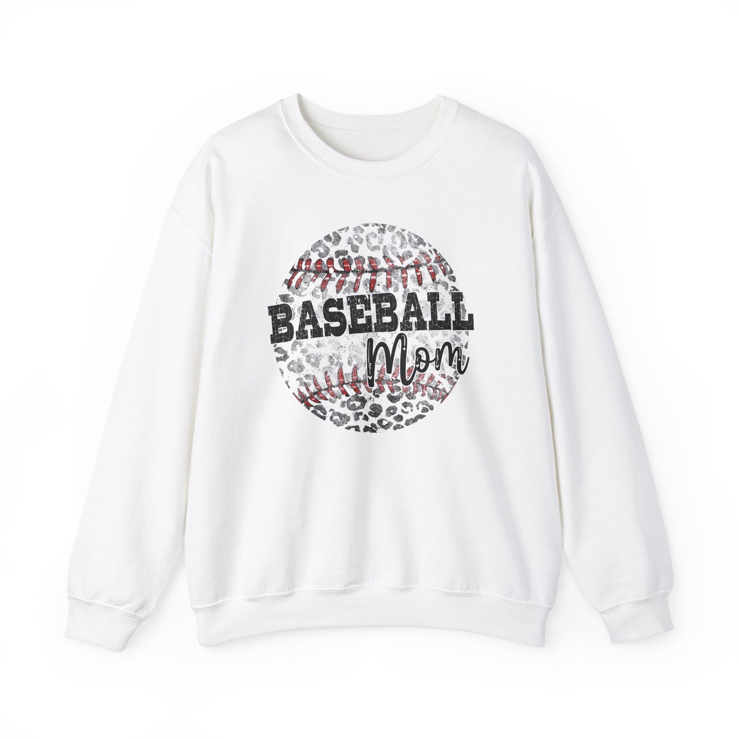 Baseball Mom Distressed Ball Heavy Blend™ Crewneck Sweatshirt