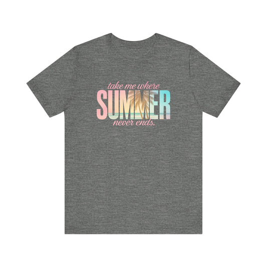 Summer Never Ends Jersey Short Sleeve Tee