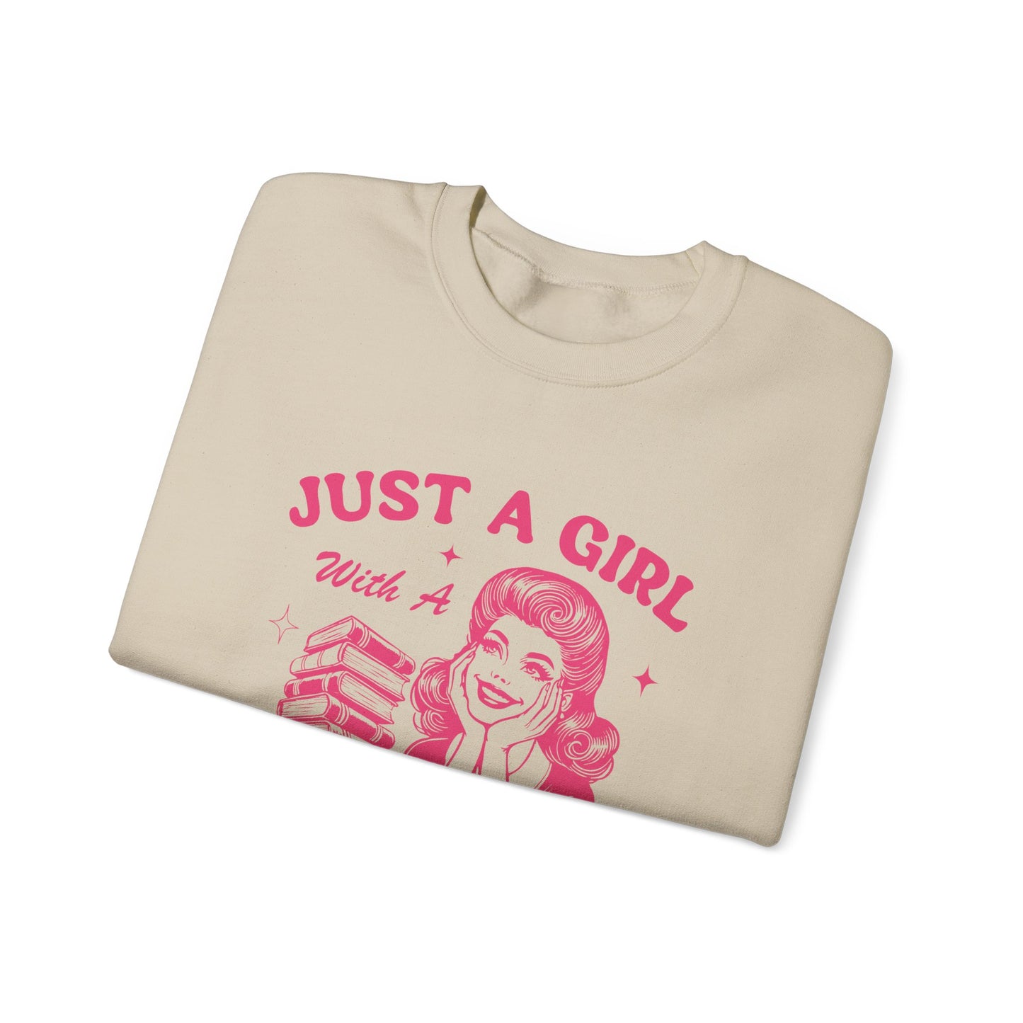 Just A Girl with A TBR Problem Heavy Blend™ Crewneck Sweatshirt