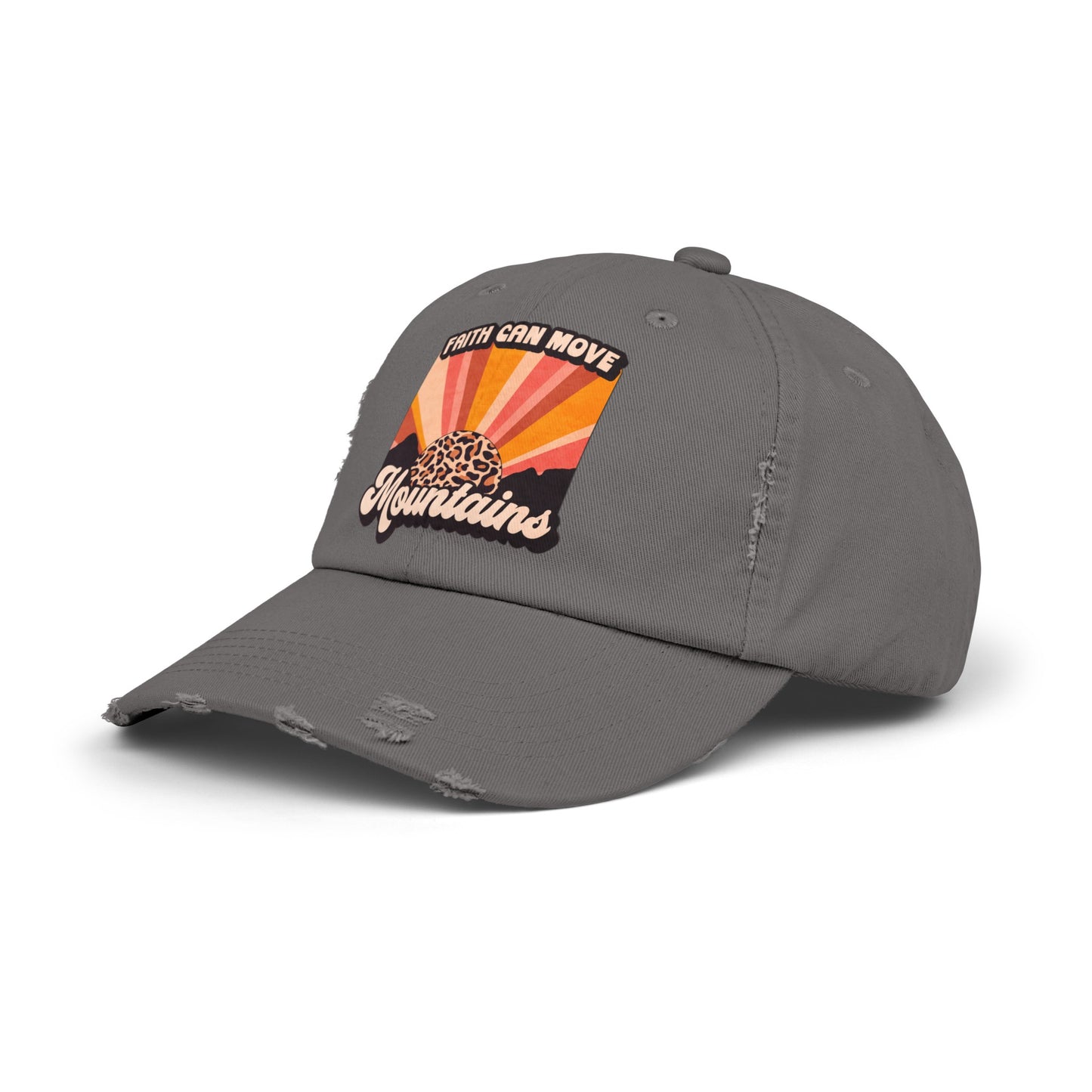 Faith Can Move Mountains Distressed Cap