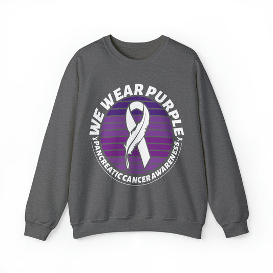 We Wear Purple - Pancreatic Cancer Awareness Heavy Blend™ Crewneck Sweatshirt