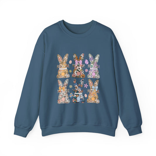 Floral Bunnies Heavy Blend™ Crewneck Sweatshirt