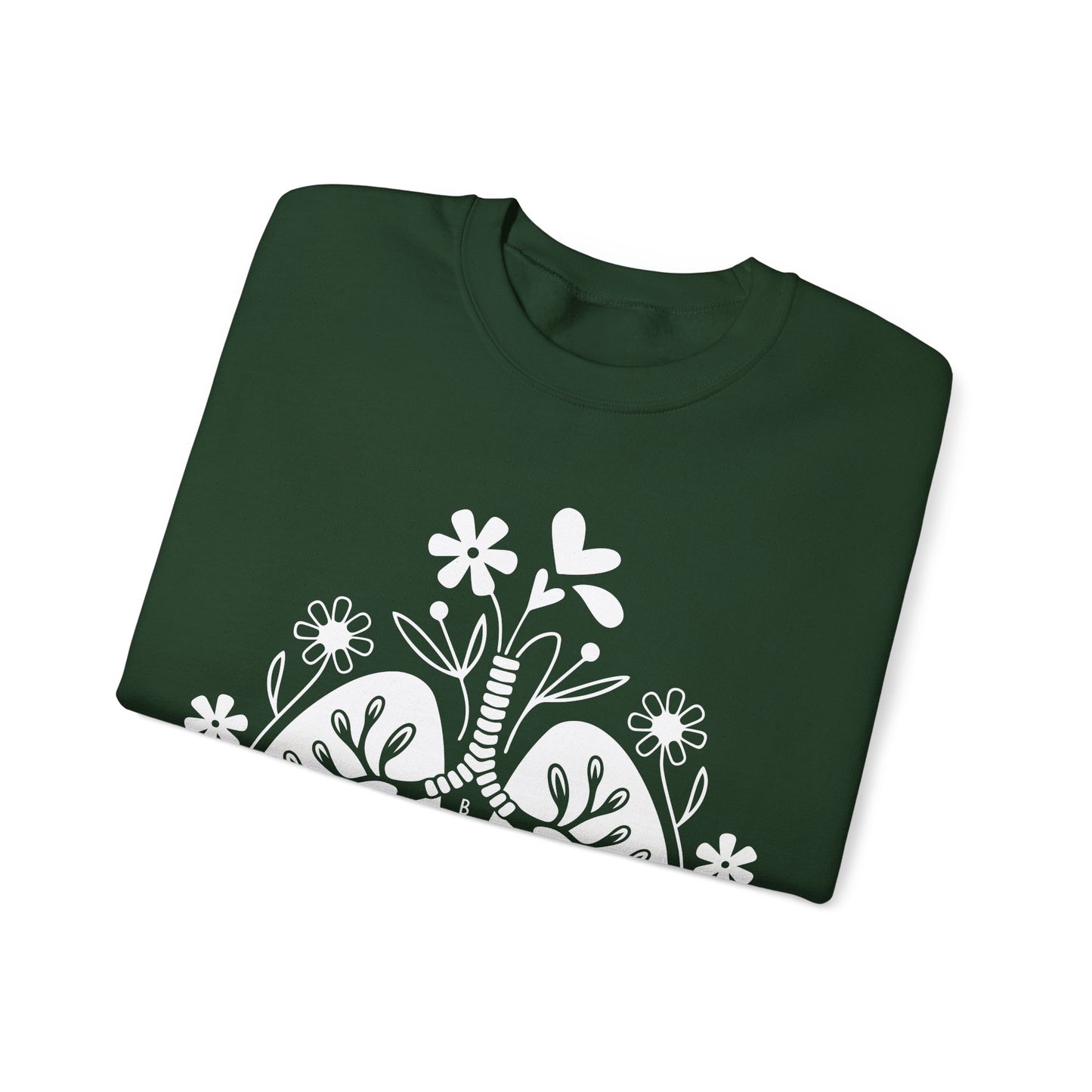 Breathe Floral Lungs Heavy Blend™ Crewneck Sweatshirt