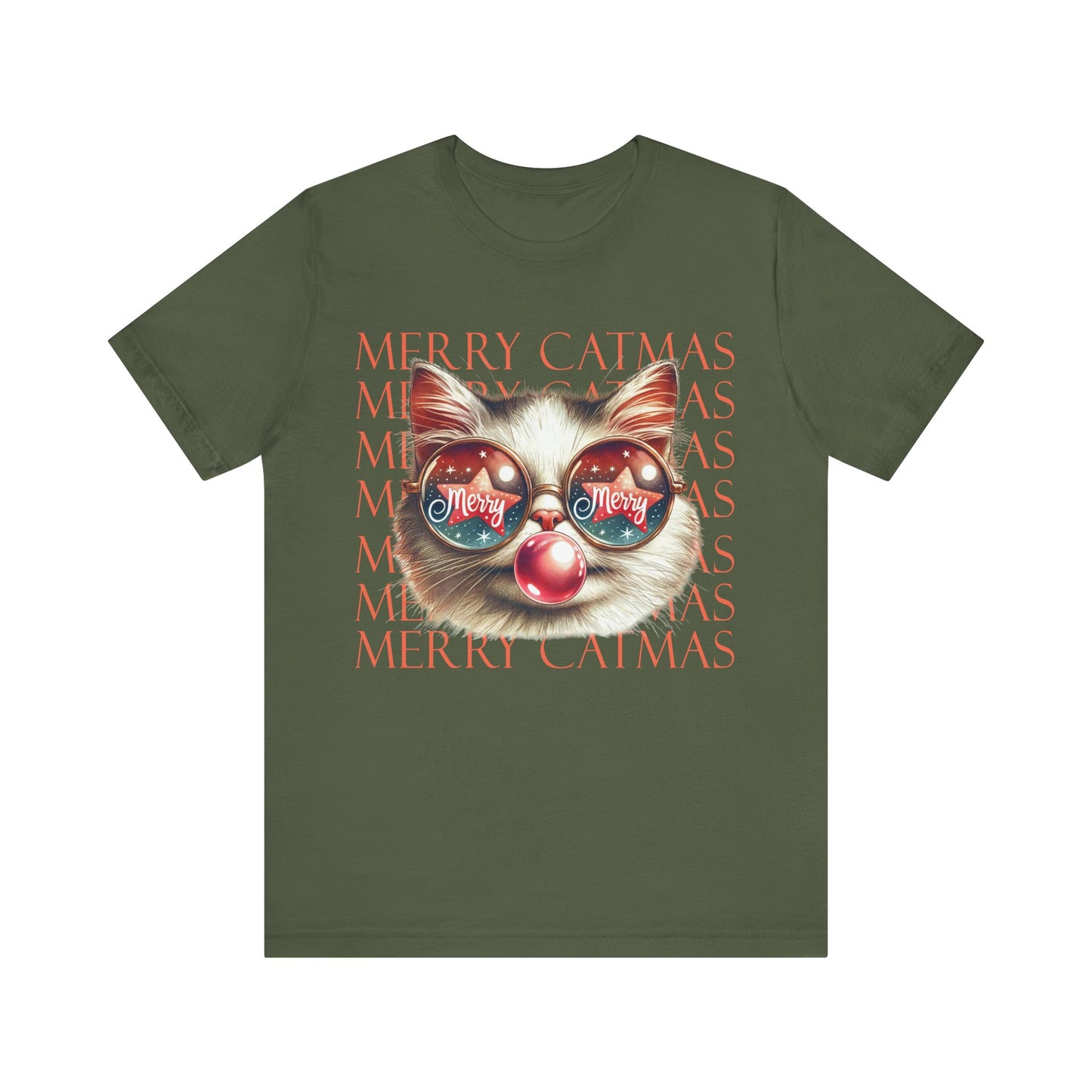 Merry Catmas Jersey Short Sleeve Tee