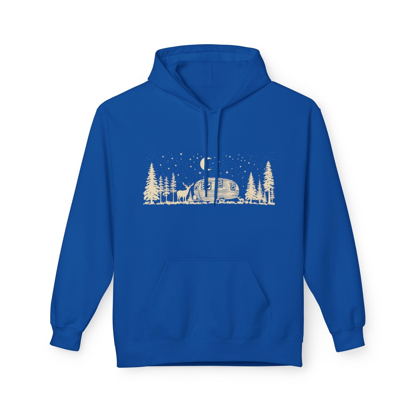 Camping Night Scene Midweight Softstyle Fleece Hoodie