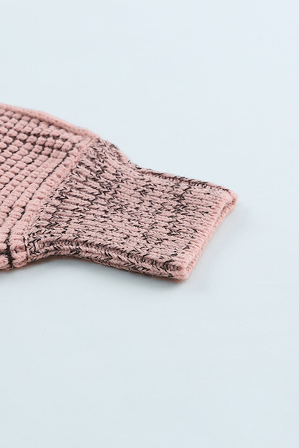 Apricot Chunky Waffle Knit Oversized Collar Cardigan