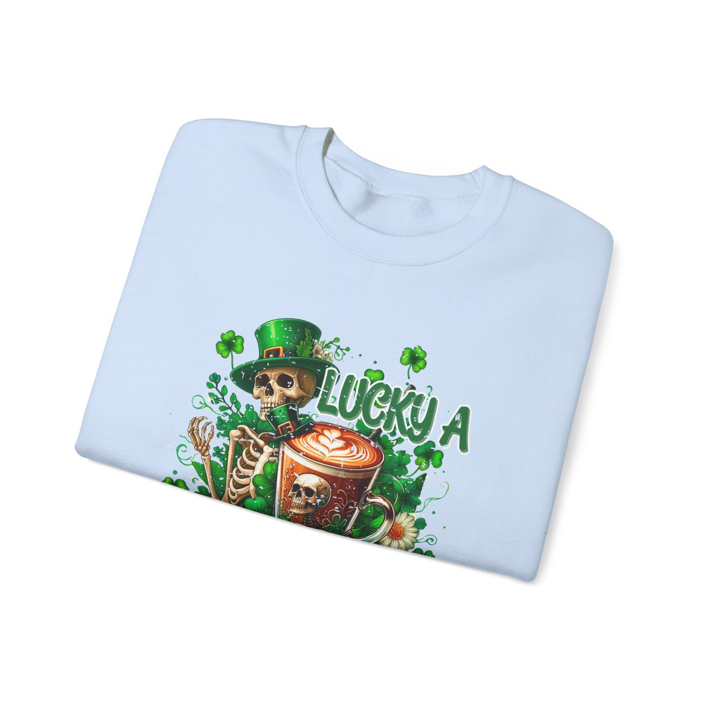 Lucky A Latte Skeleton Heavy Blend™ Crewneck Sweatshirt