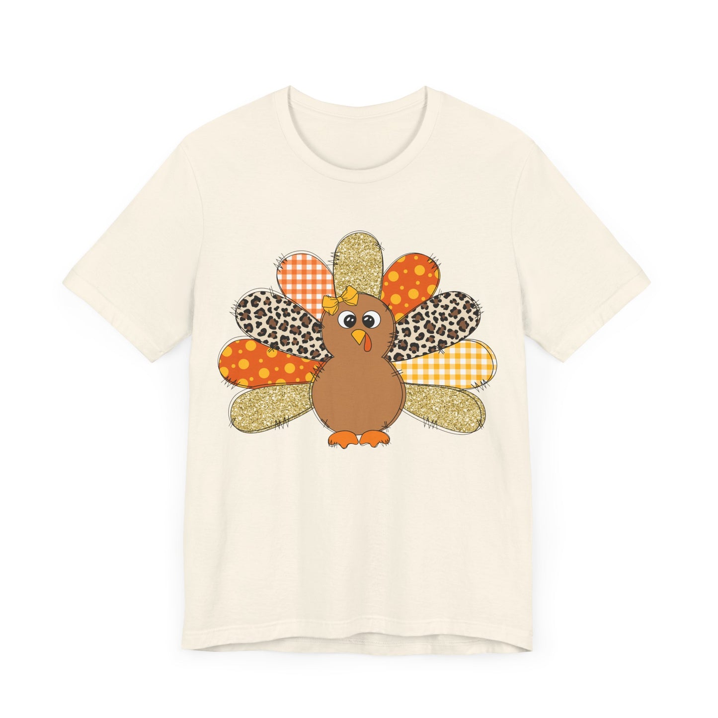 Cute Thanksgiving Turkey Jersey Short Sleeve Tee