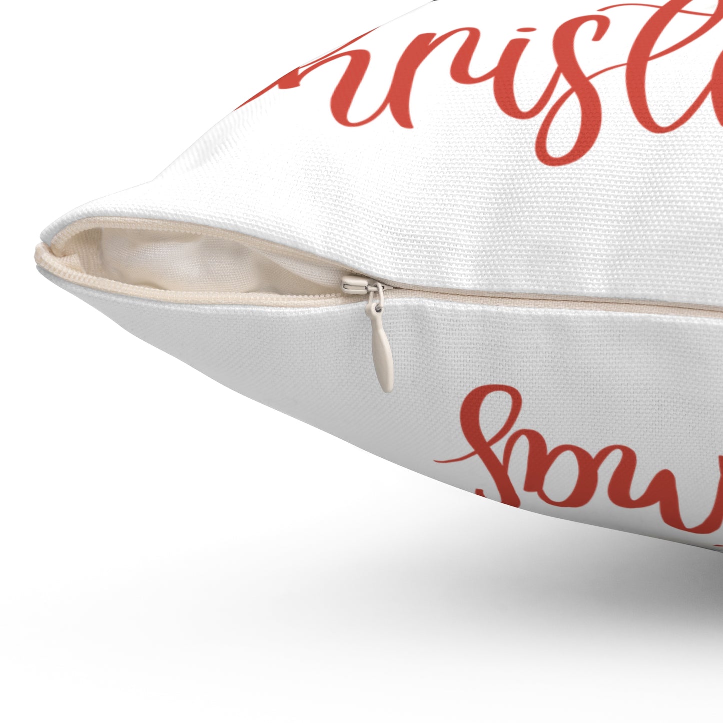Small Town Christmas Spun Polyester Square Pillow