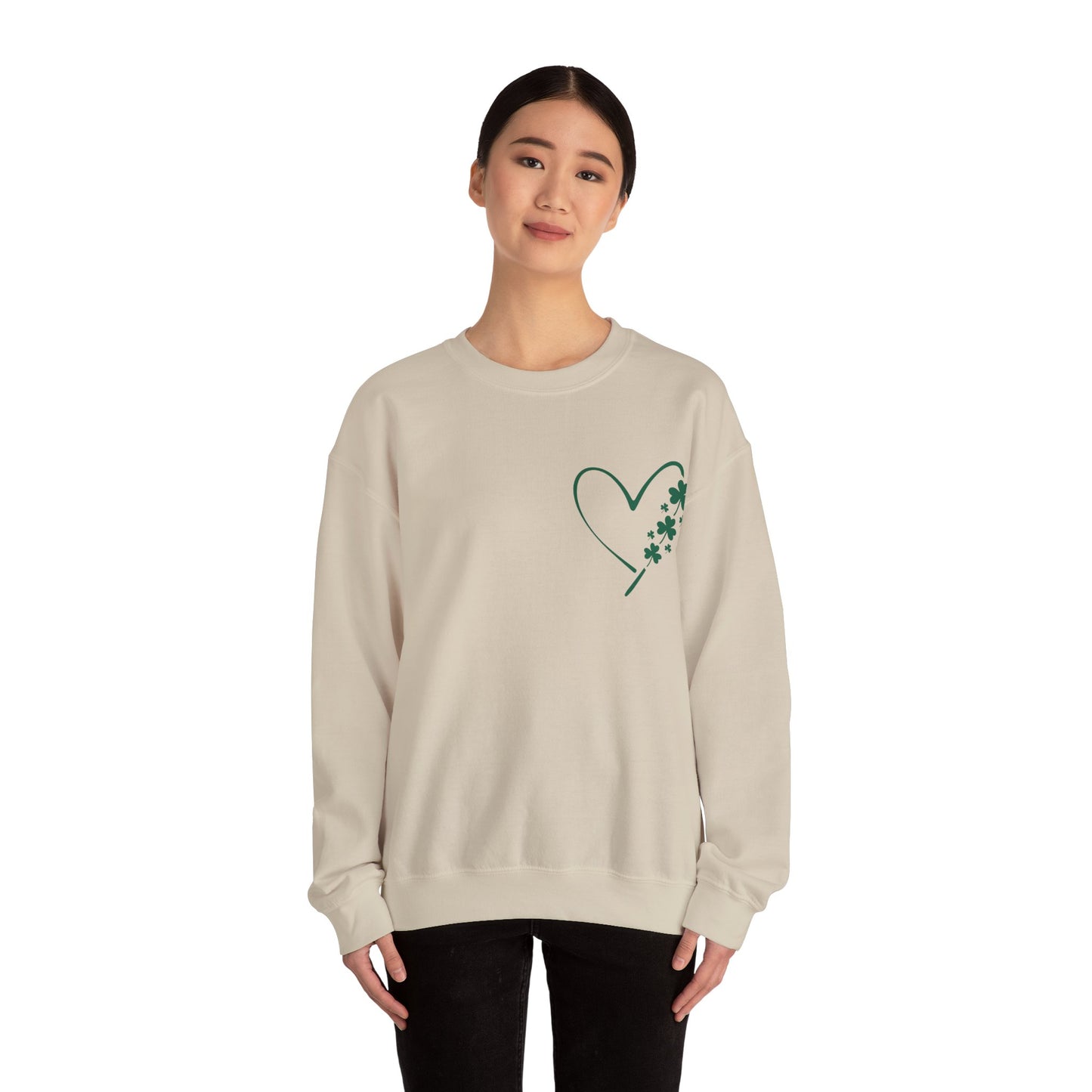 Heart with Clovers Heavy Blend™ Crewneck Sweatshirt