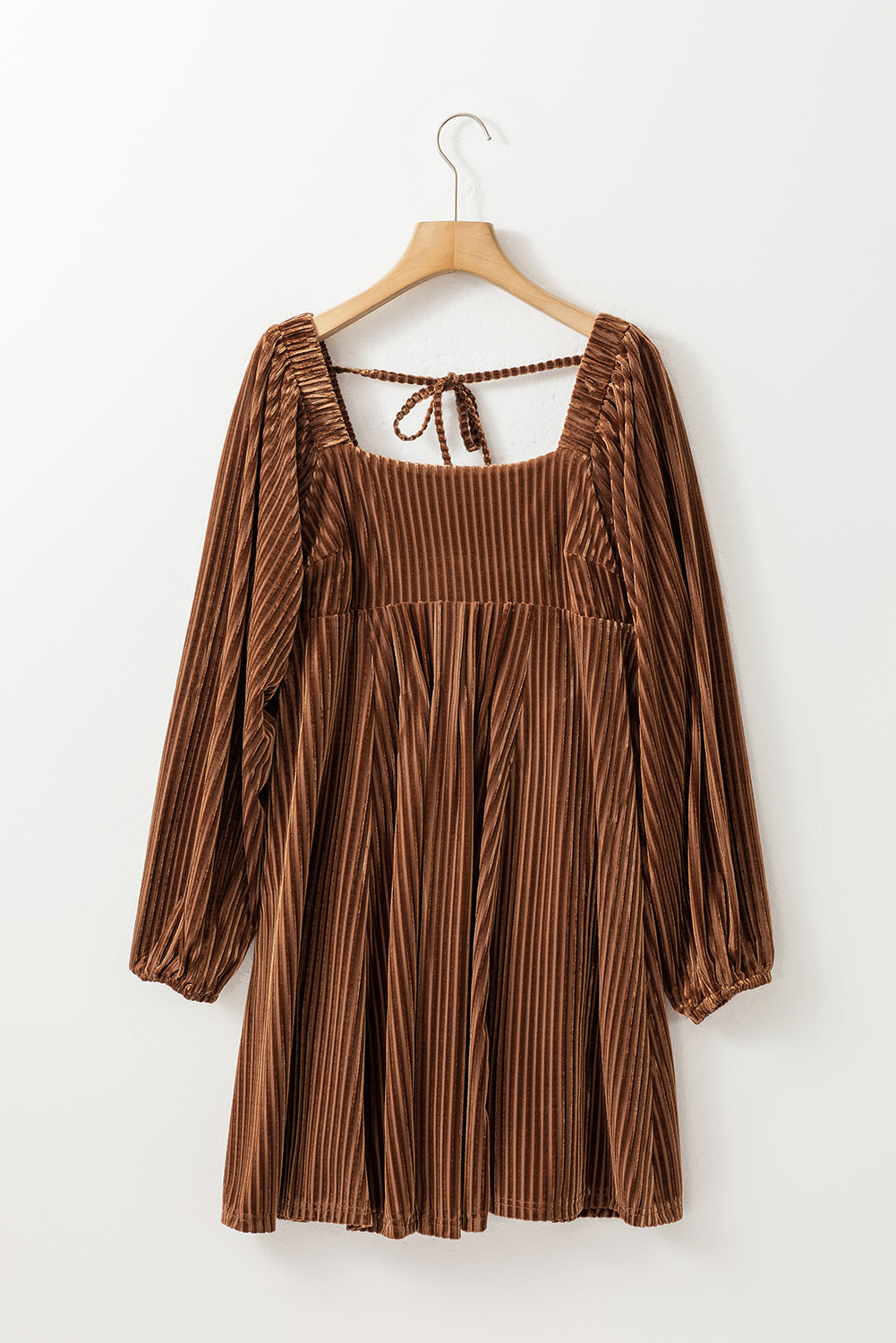 Chestnut Half Zip V Neck Ribbed Velvet Top