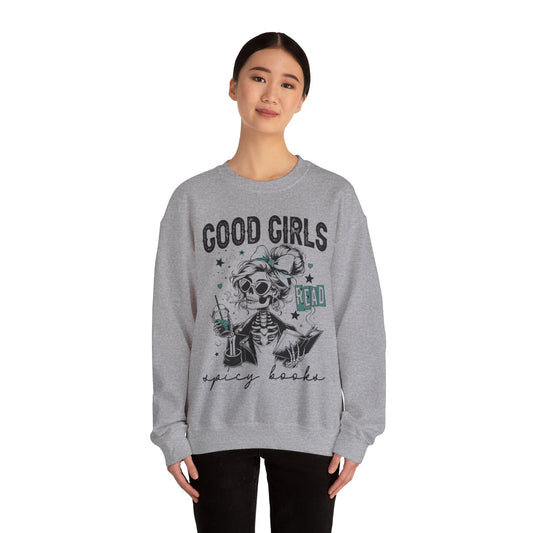 Good Girls Read Spicy Books Heavy Blend™ Crewneck Sweatshirt