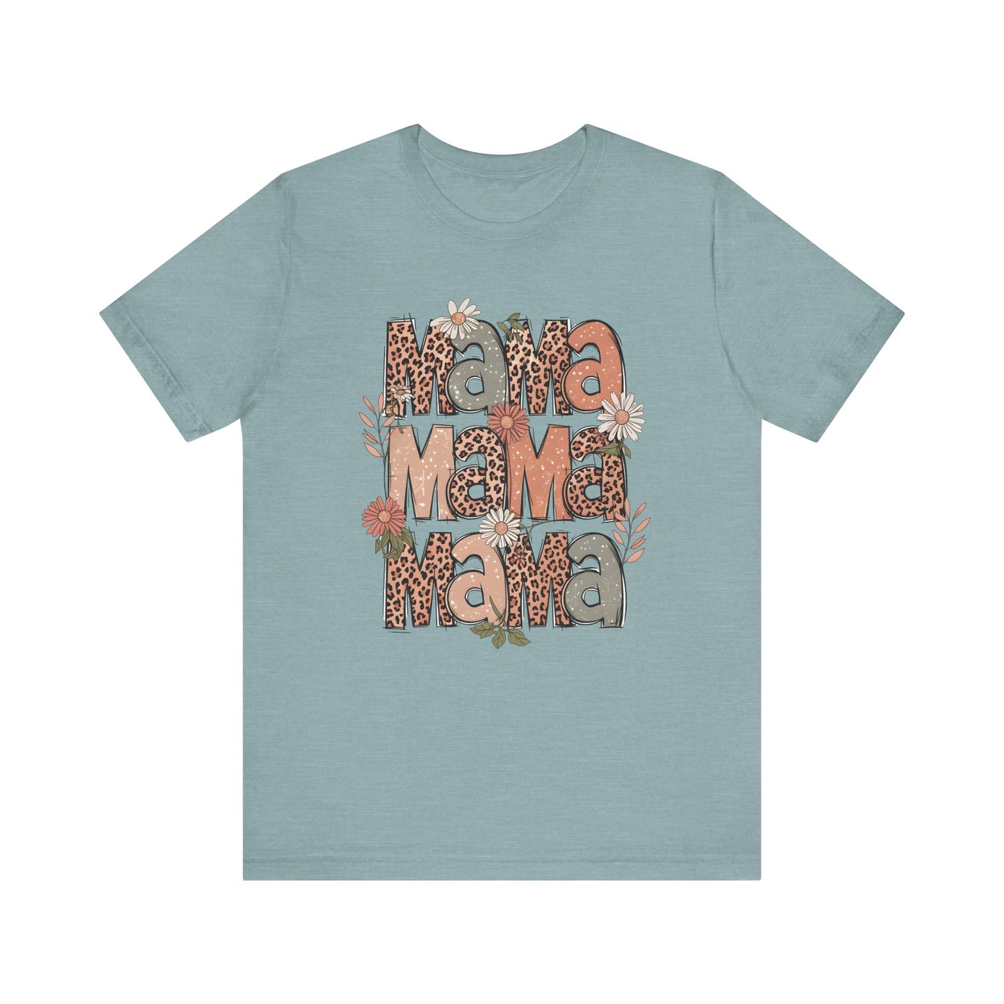 Floral Stacked Mama Jersey Short Sleeve Tee