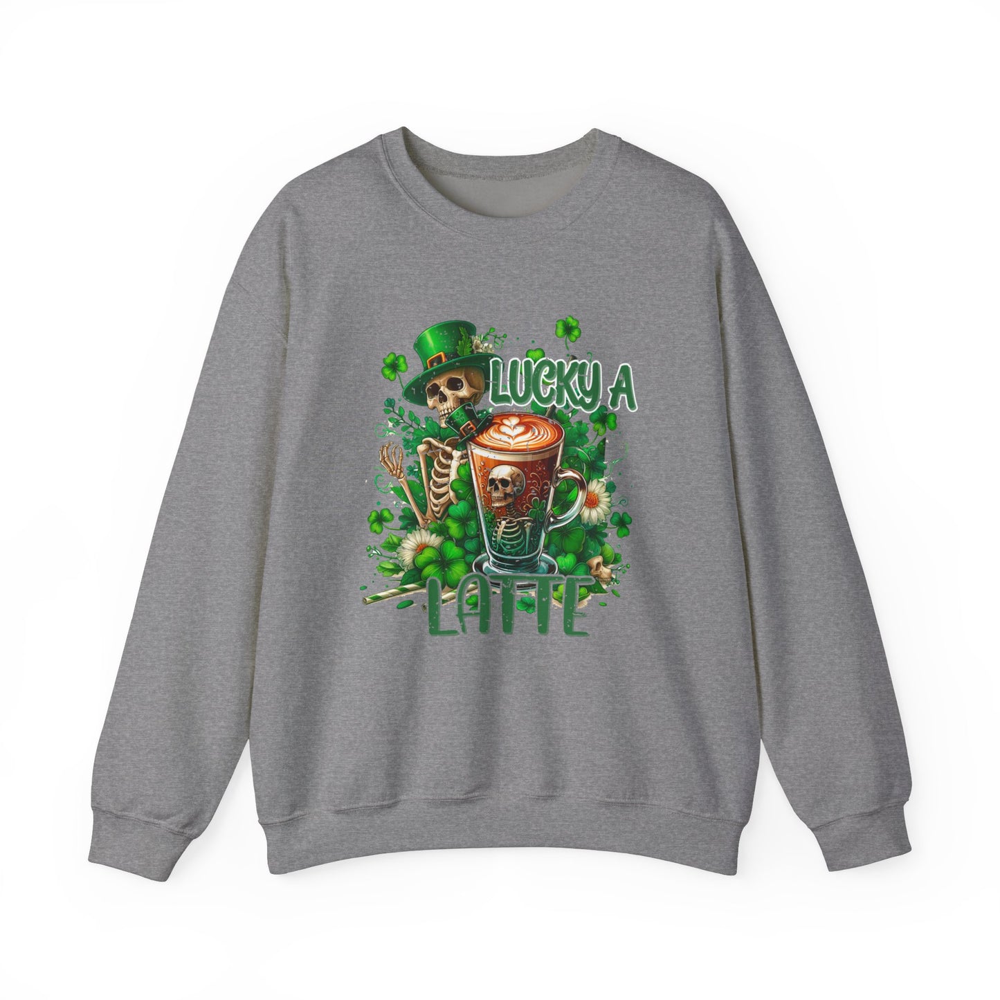 Lucky A Latte Skeleton Heavy Blend™ Crewneck Sweatshirt