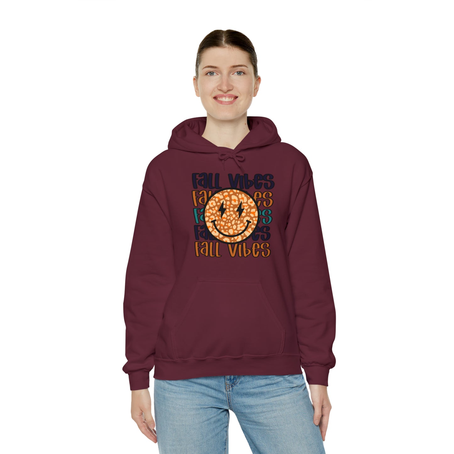 Fall Vibes Smile Heavy Blend™ Hooded Sweatshirt