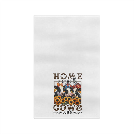 Home Is Where The Cows Are Microfiber Tea Towel