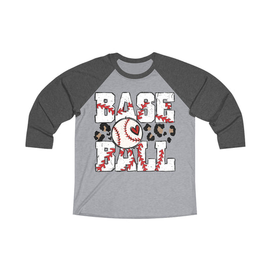 Baseball Letters Tri-Blend 3\4 Raglan Tee