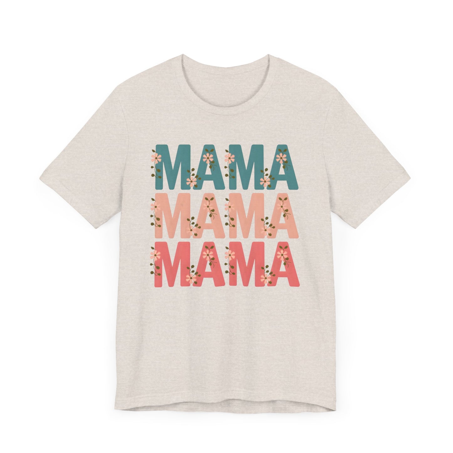 Mama Stacked Floral Jersey Short Sleeve Tee