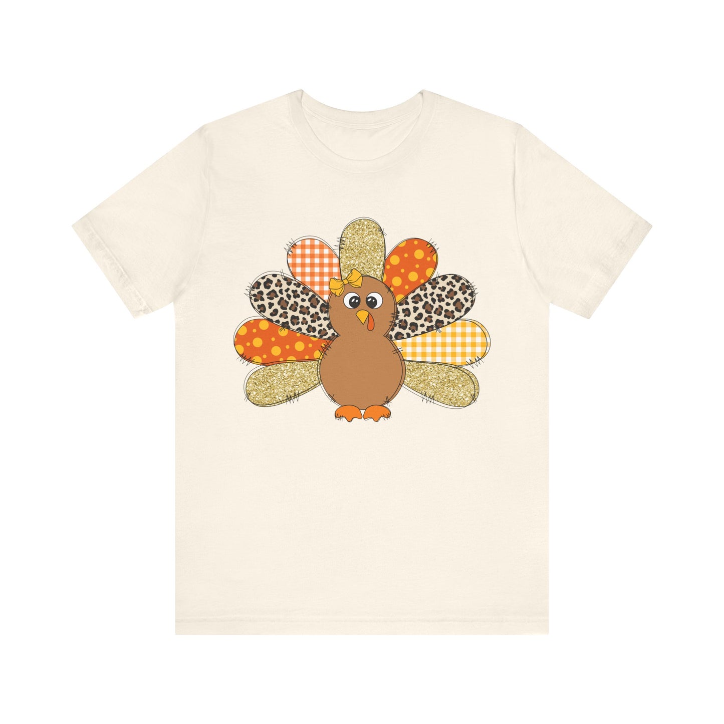 Cute Thanksgiving Turkey Jersey Short Sleeve Tee