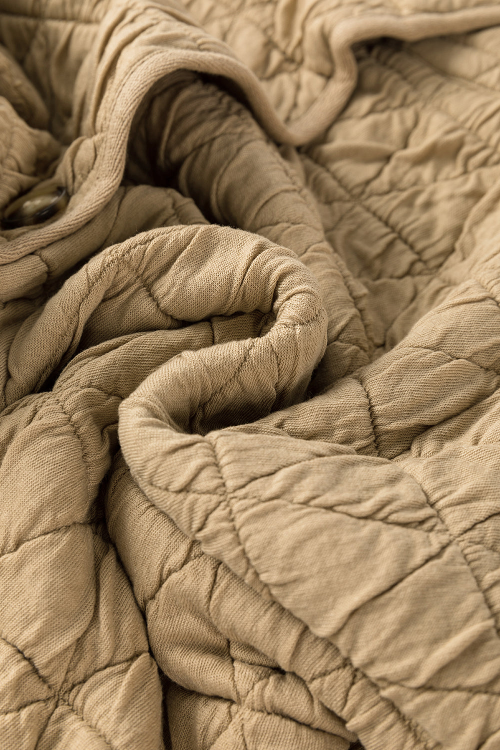 Parchment Quilted Patchwork Exposed Seam Hoodie