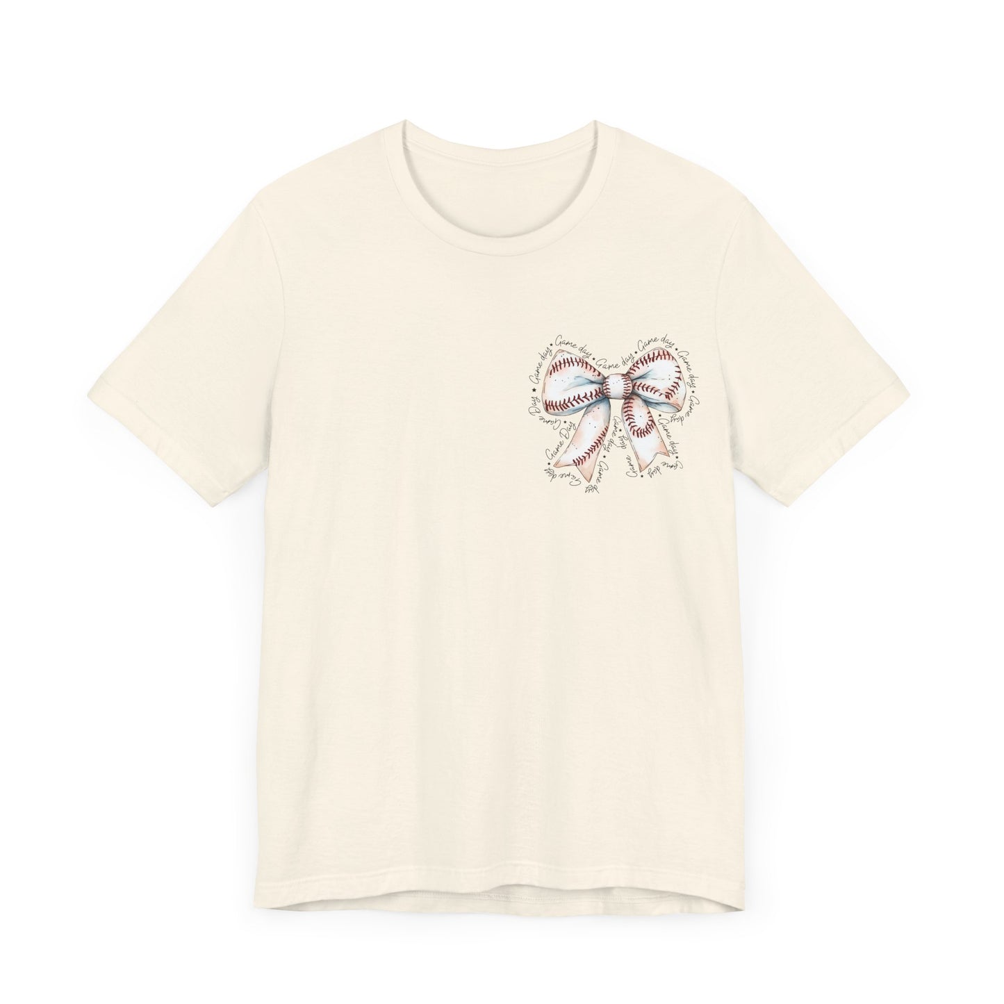 Baseball Game Day Bow Pocket Jersey Short Sleeve Tee