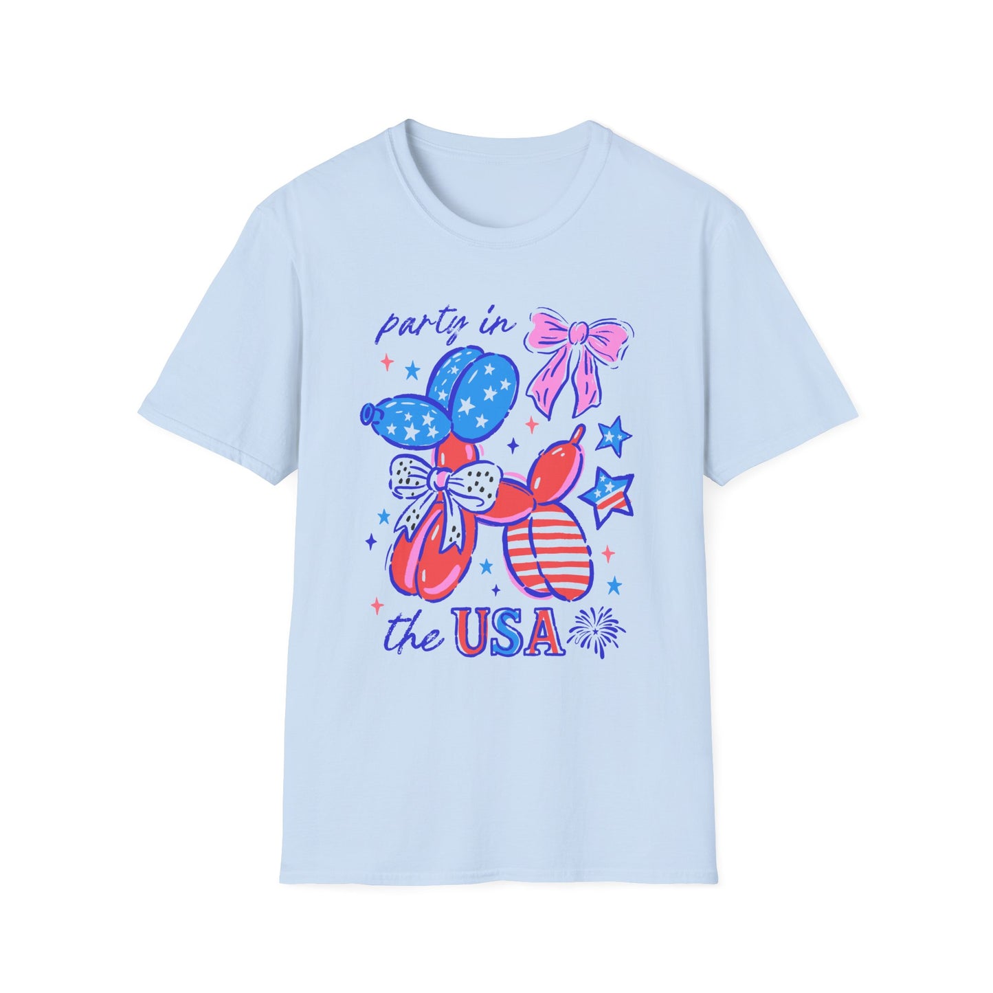 Party In The USA Balloon Dog Softstyle T-Shirt