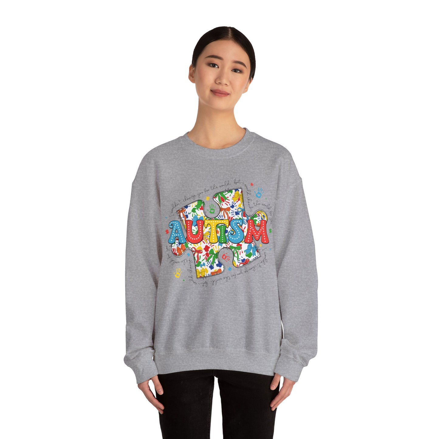 Autism Puzzle Piece Heavy Blend™ Crewneck Sweatshirt