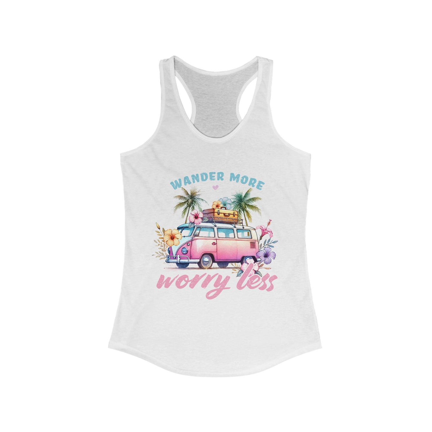 Wander More Worry Less Women's Ideal Racerback Tank