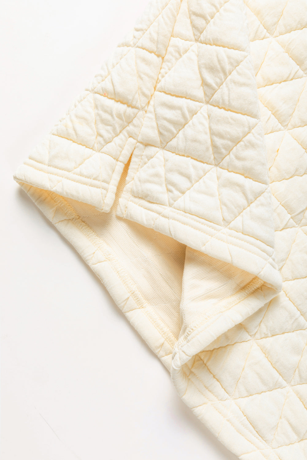 Parchment Quilted Patchwork Exposed Seam Hoodie