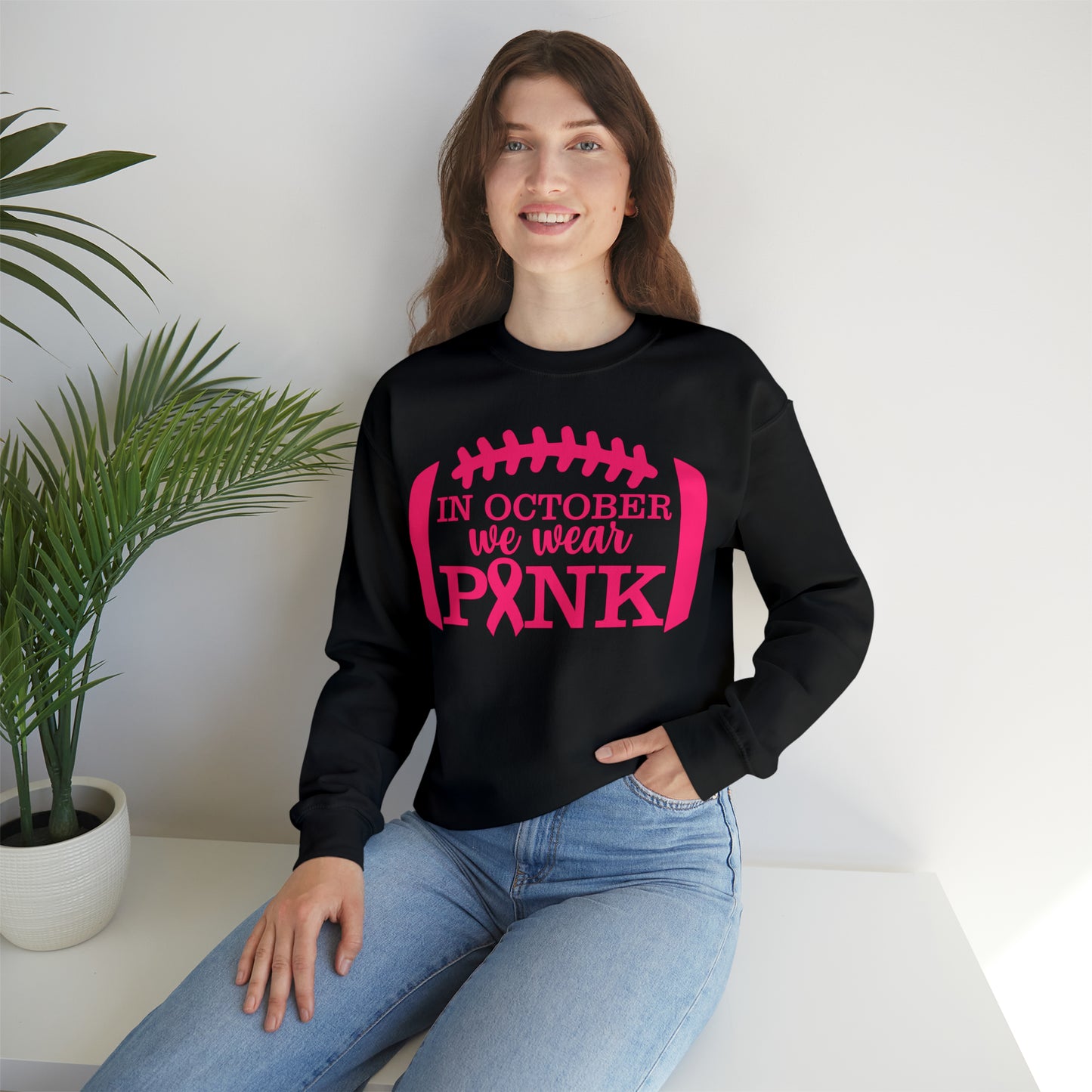 Football We Wear Pink  Heavy Blend™ Crewneck Sweatshirt