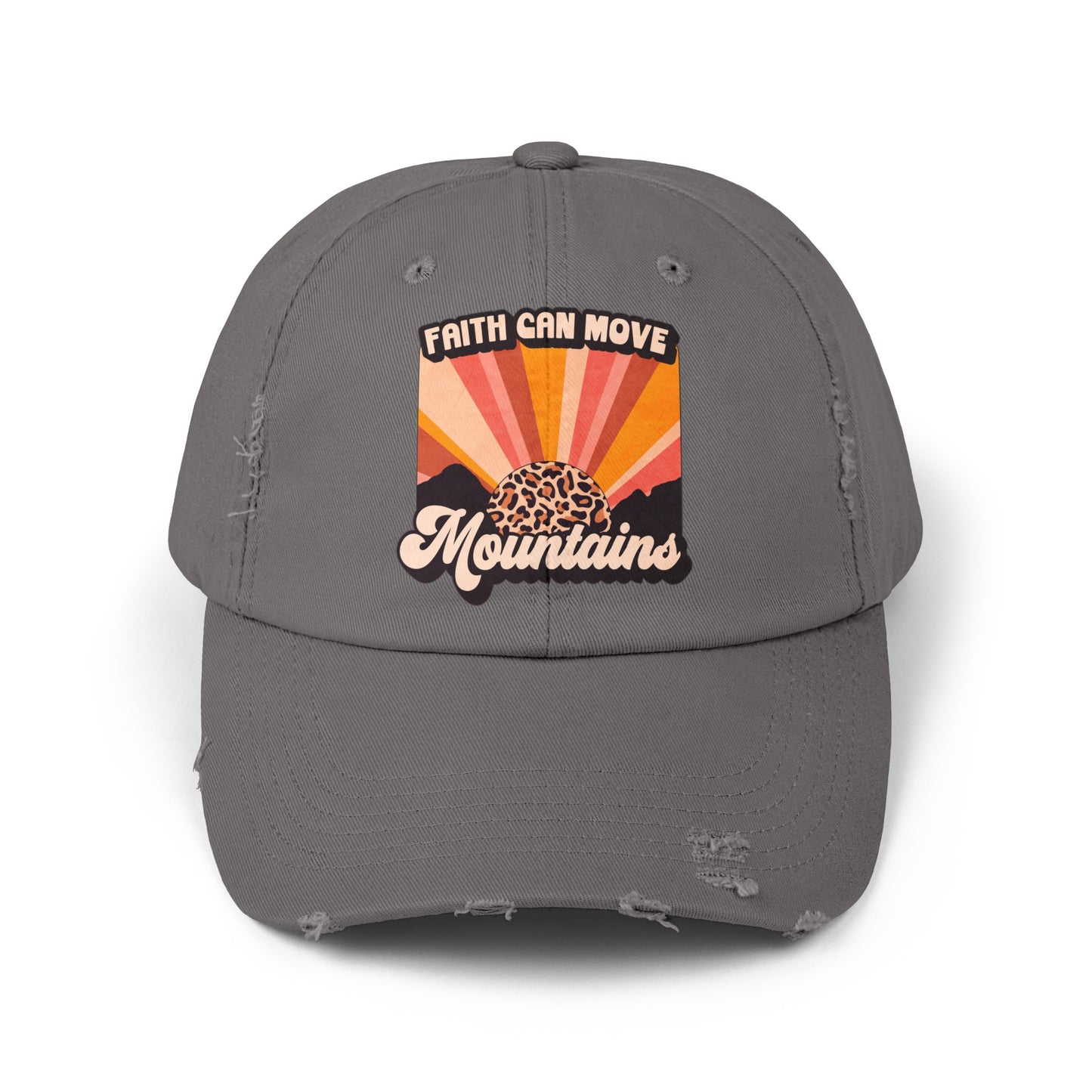 Faith Can Move Mountains Distressed Cap