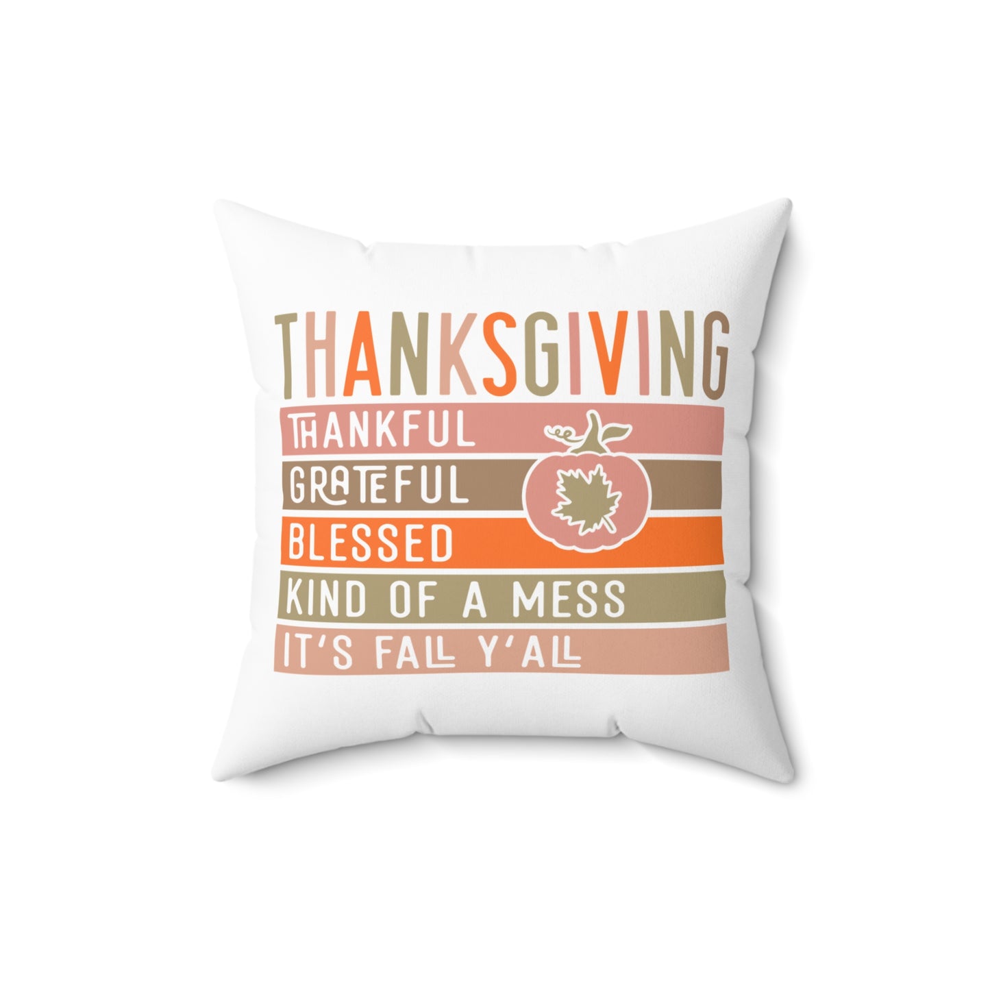 Thanksgiving Spun Polyester Square Pillow