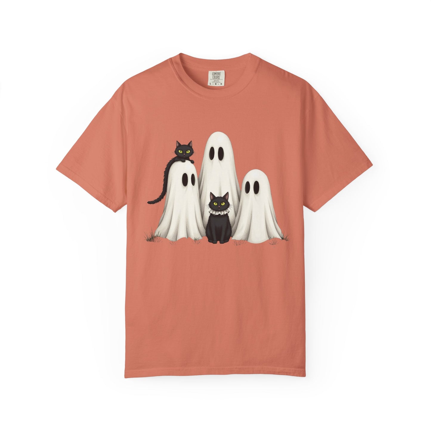 Black Cat and Ghosts  Garment-Dyed T-shirt