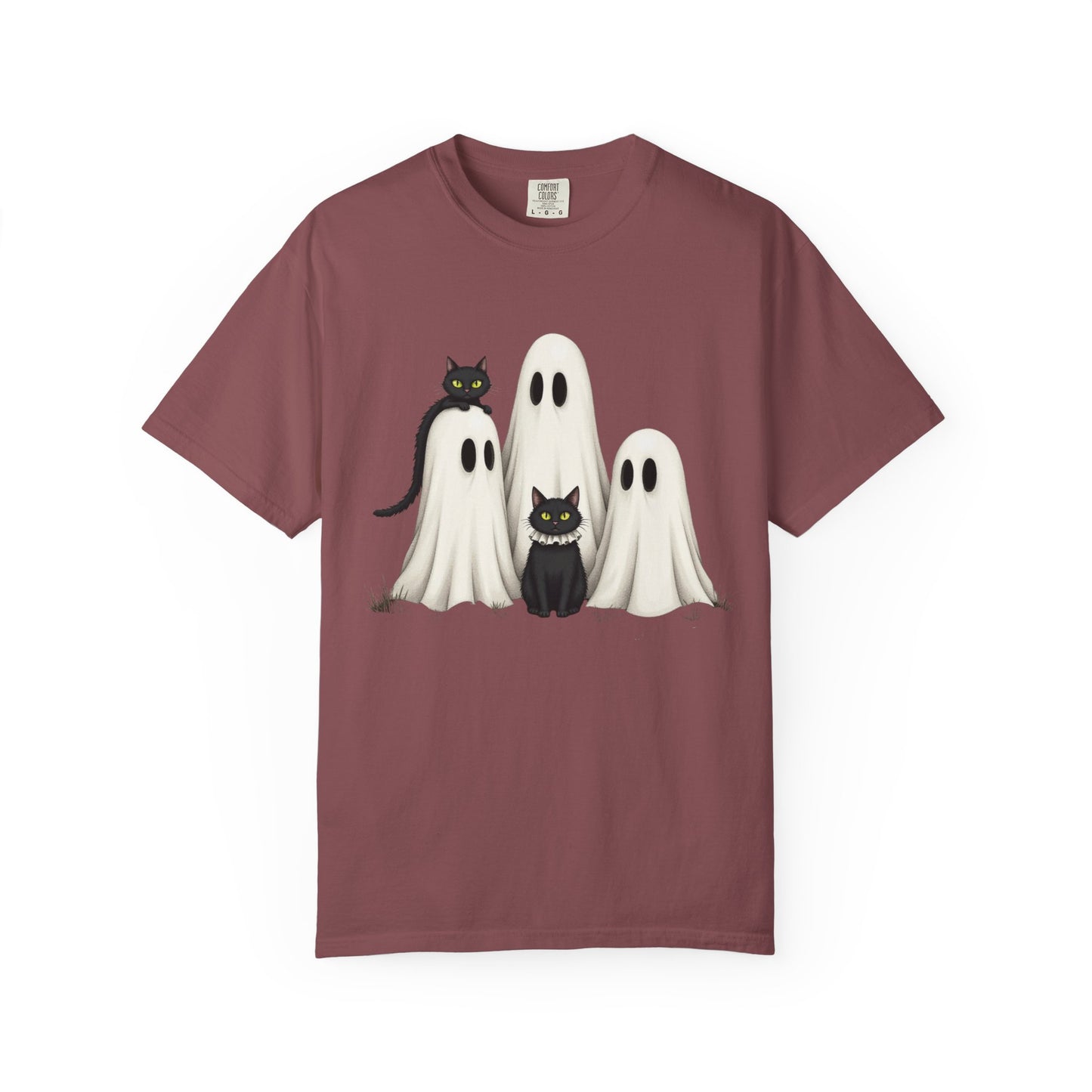 Black Cat and Ghosts  Garment-Dyed T-shirt