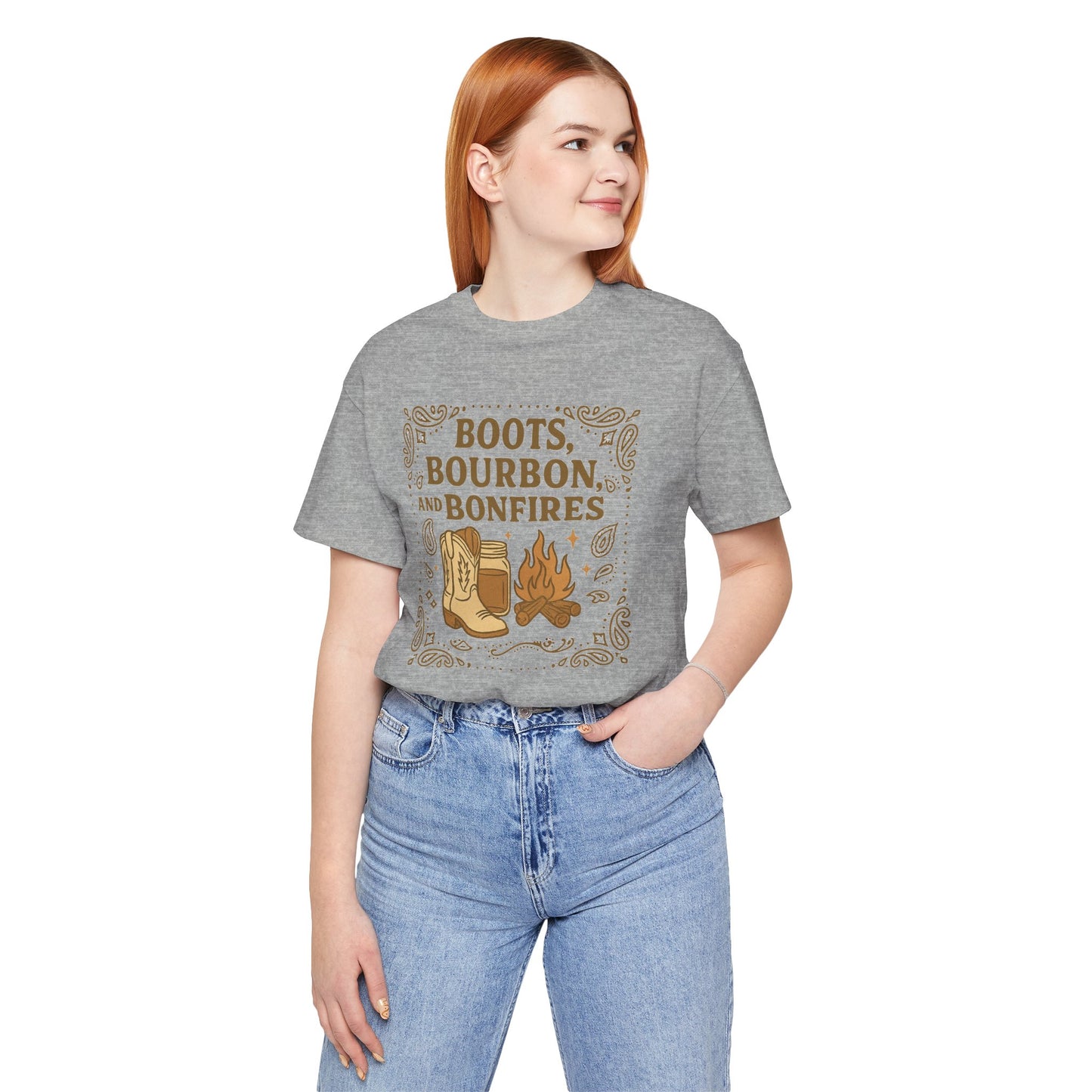 Boots Bourbon and Bonfireds Jersey Short Sleeve Tee