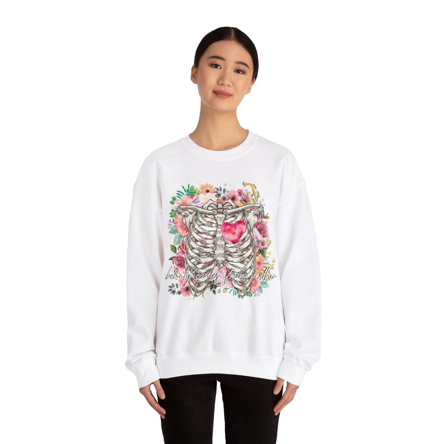 Beauty Comes From Within Heavy Blend™ Crewneck Sweatshirt