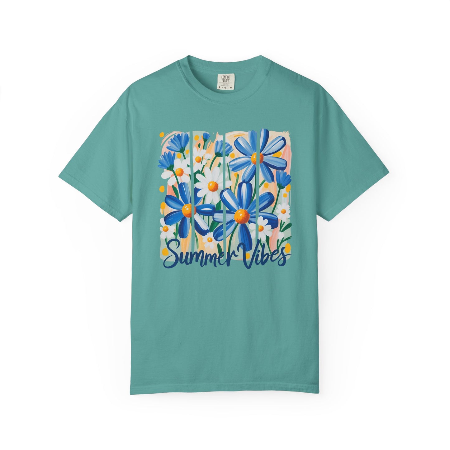 Blue Daisy Summer Vibes Garment-Dyed T-shirt
