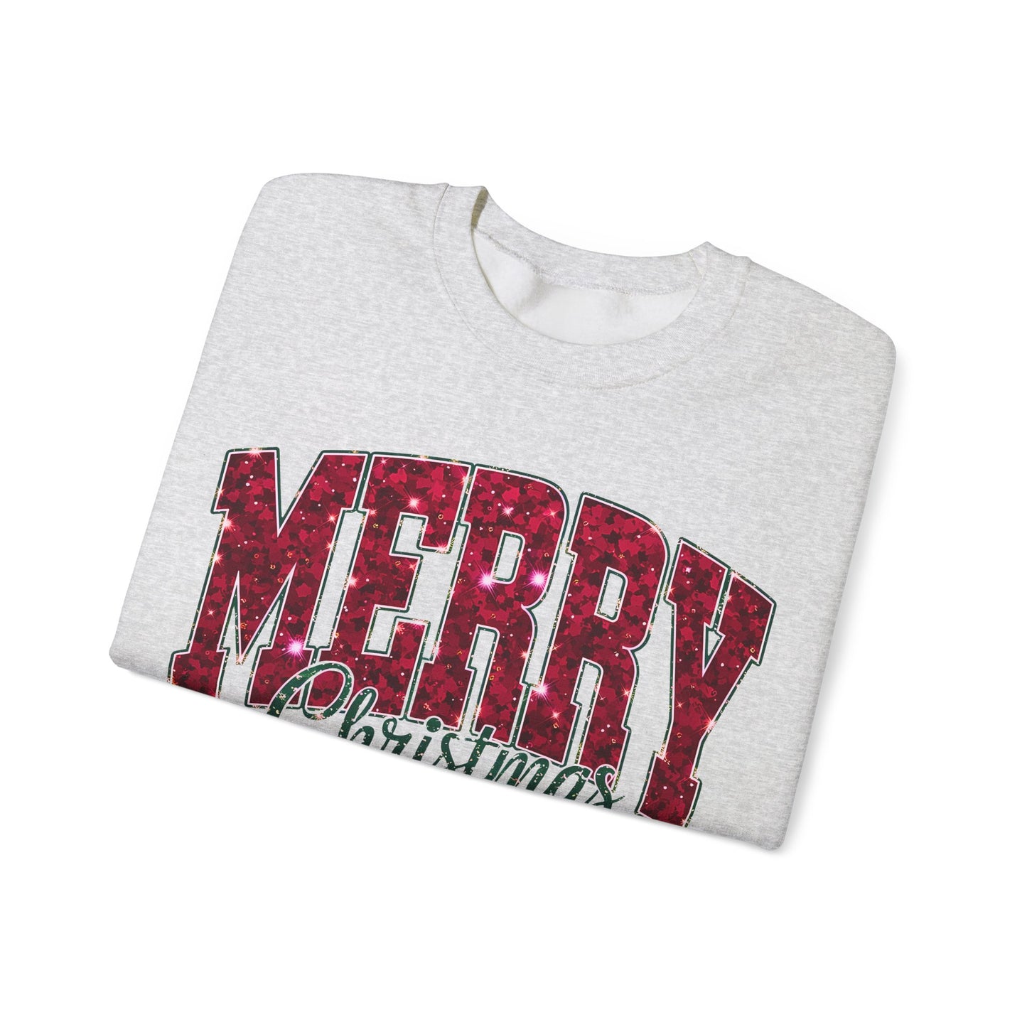 Glittery Merry Christmas Heavy Blend™ Crewneck Sweatshirt